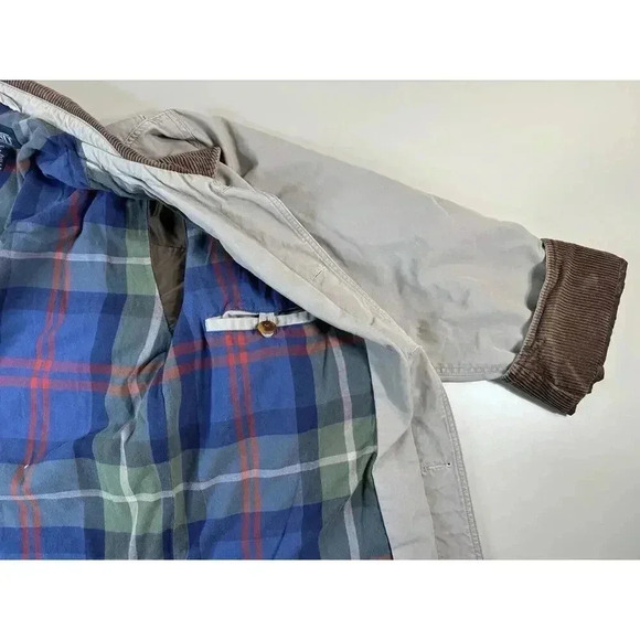 VTG Land's End Mens Chore Coat XLT Barn Jacket Field Corduroy Collar Plaid Lined - Picture 11 of 16